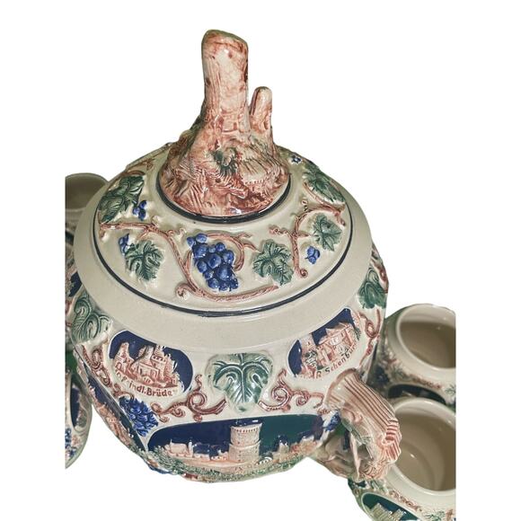 Vintage German Castle Stoneware Punchbowl/Tureen Set - Picture 5 of 8